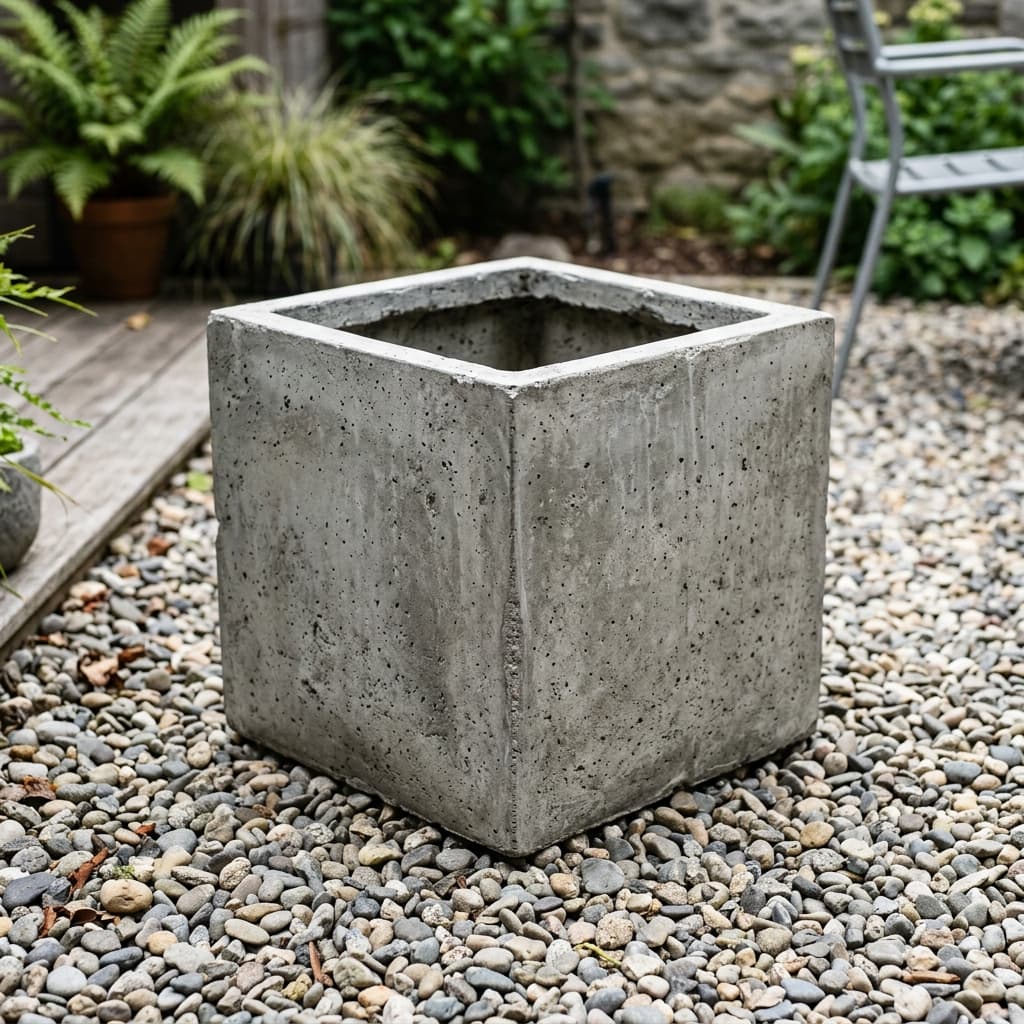 Concrete Cube Planter (Grey)