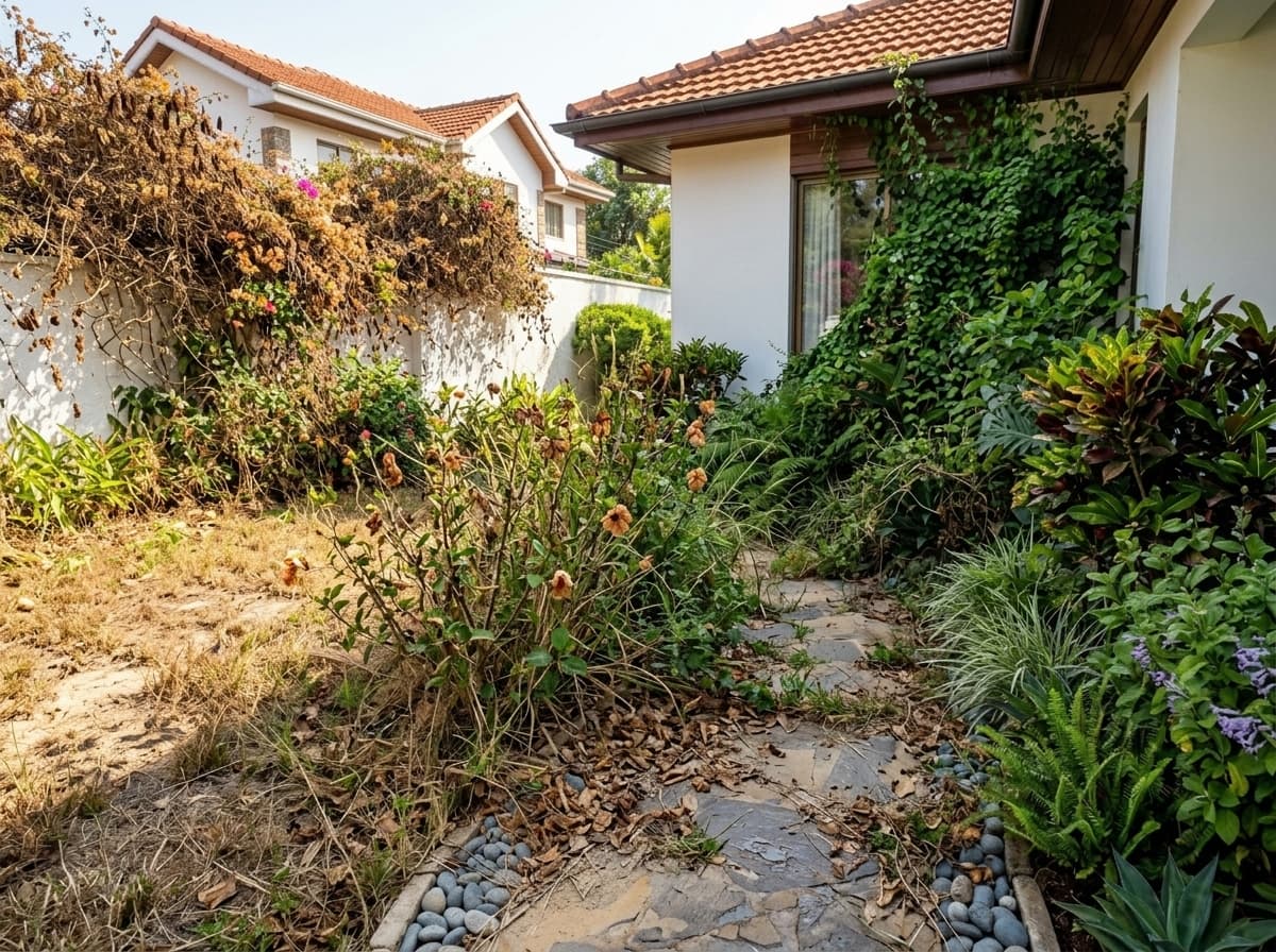 Before professional landscaping